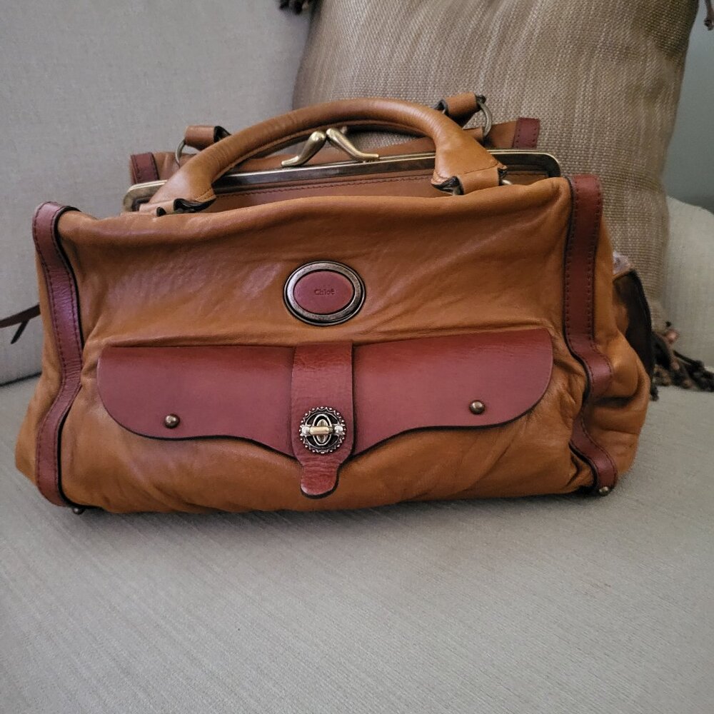 Chloe Brown and Tan Leather Bag